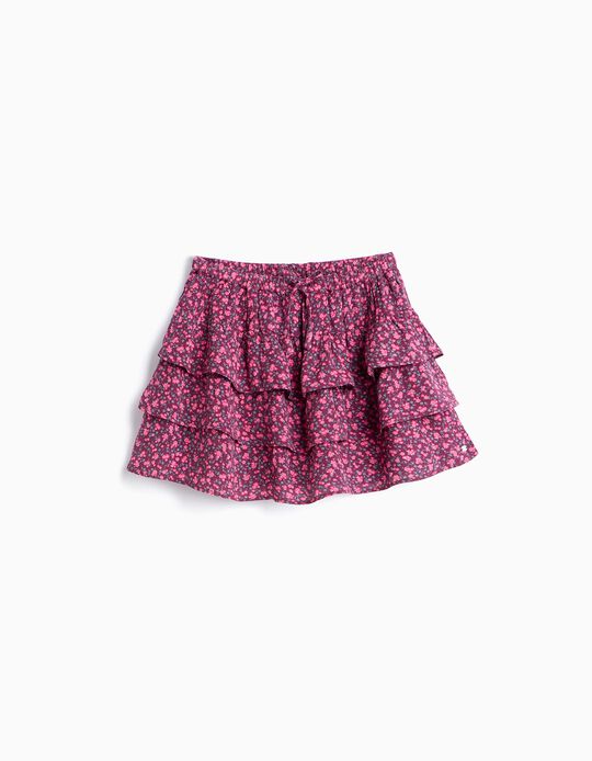 Comprar Online Saia-Cal&ccedil;&atilde;o Estampada, Menina, Rosa Escuro