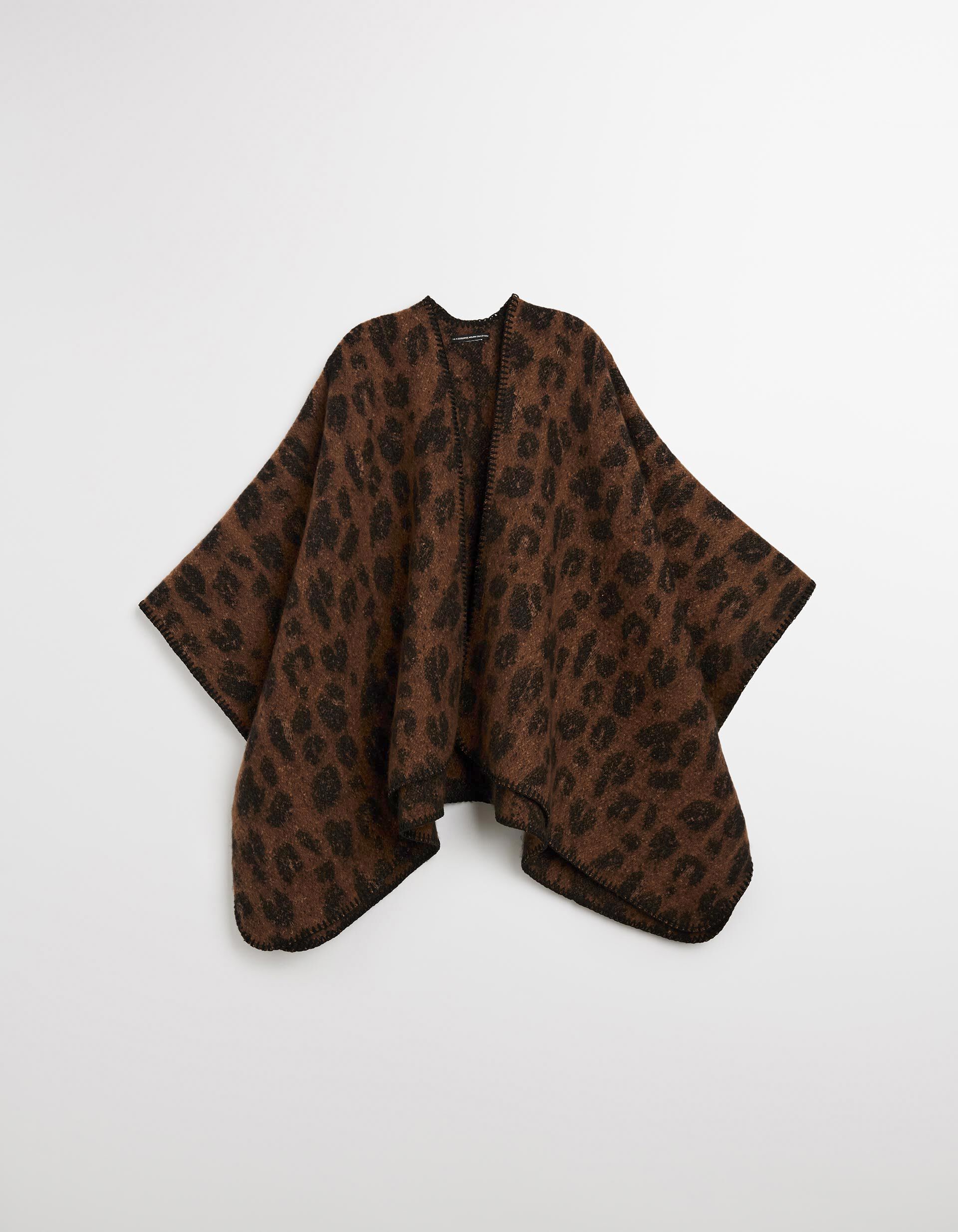 Comprar Online Poncho Animal Print, Mulher, Preto