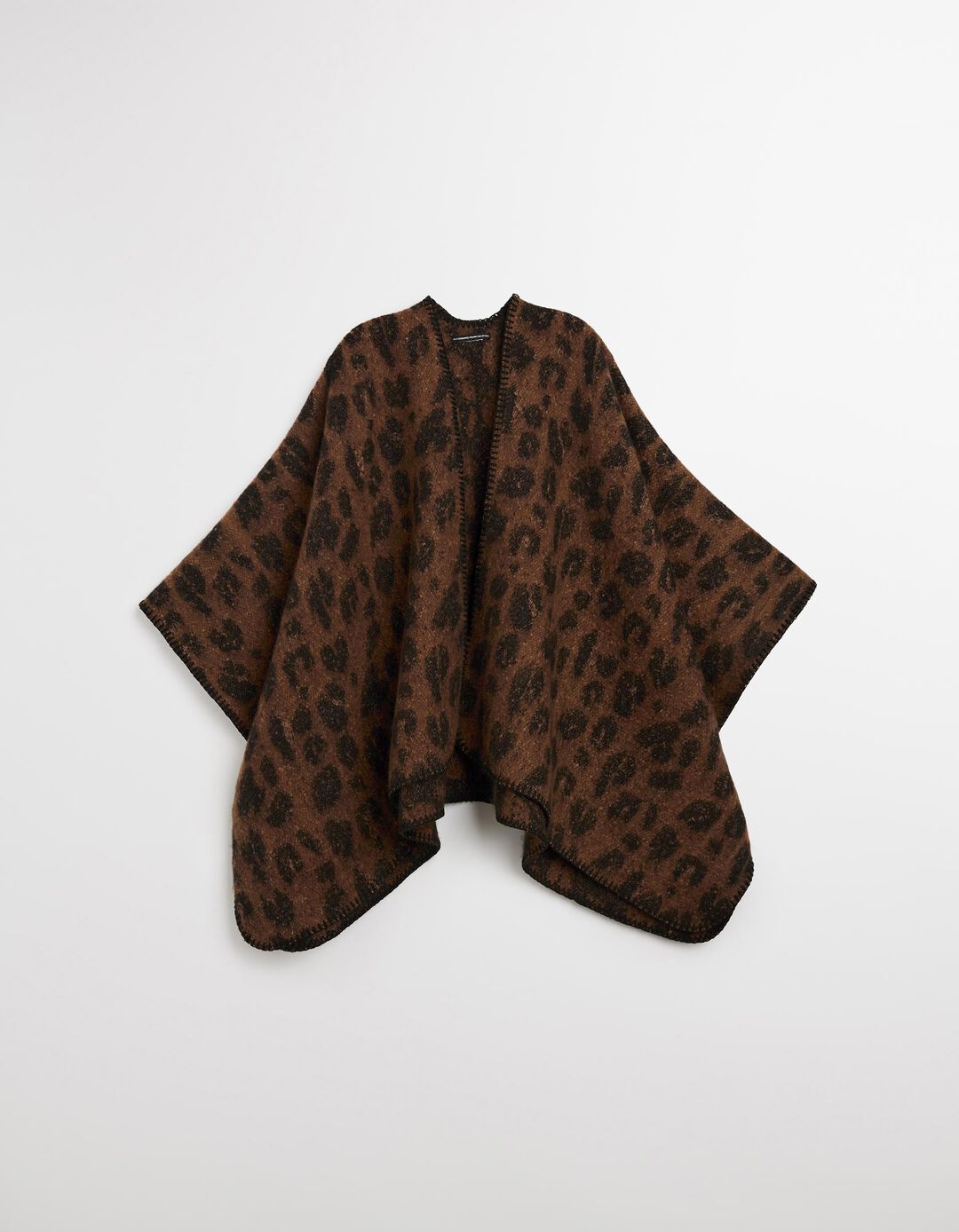 Poncho Animal Print, Mulher, Preto