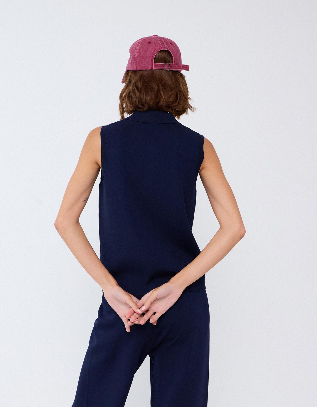 Polo Sem Mangas, Mulher, Azul Escuro