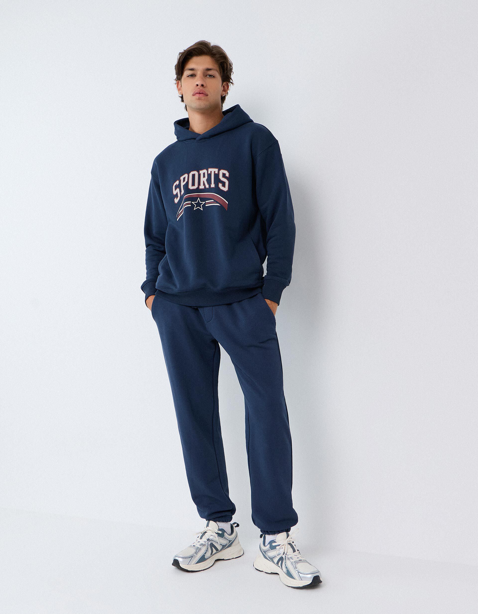 Comprar Online Cal&ccedil;as Jogger De Felpa, Homem, Azul
