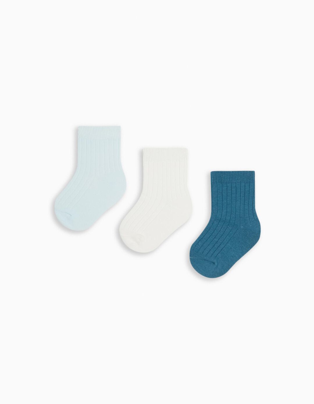 Pack 3 Pairs of Ribbed Socks, Baby Boy, Multicolor