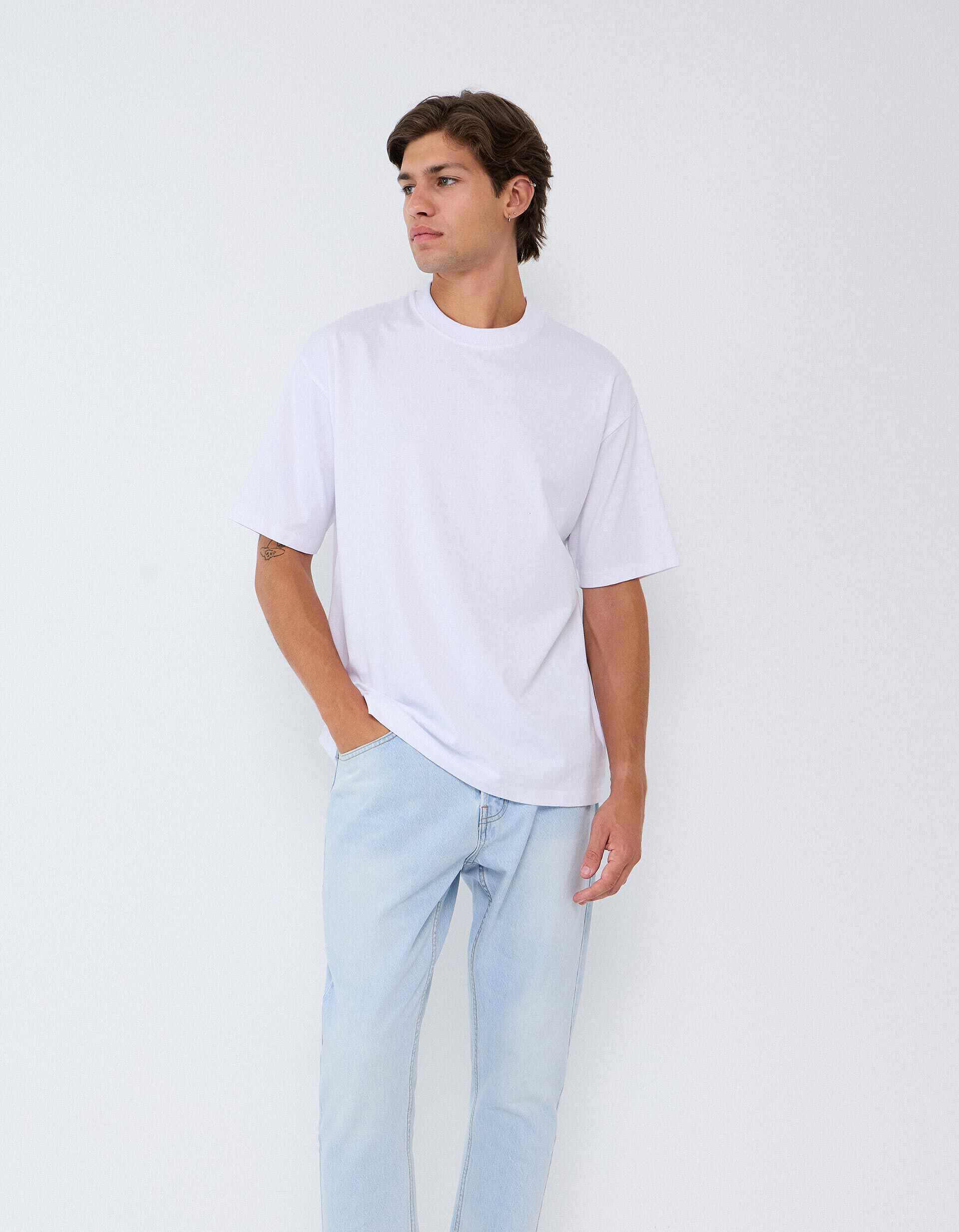 Comprar Online T-shirt 'Loose Fit', Homem, Branco