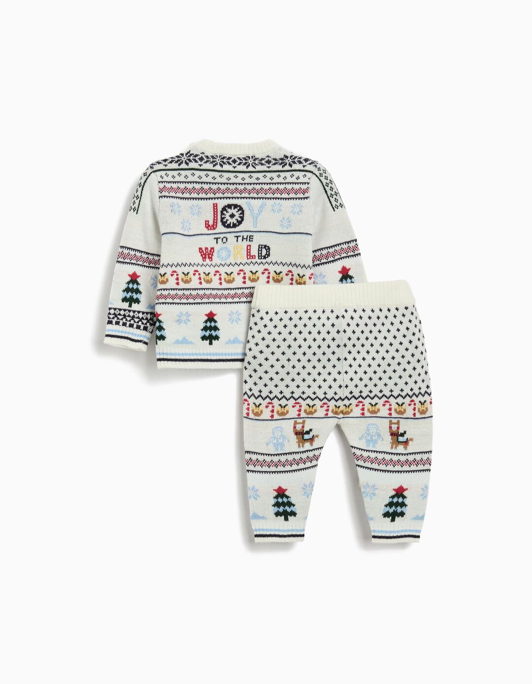 Conjunto de Malha de Natal, Recém-Nascido, Bege Claro 