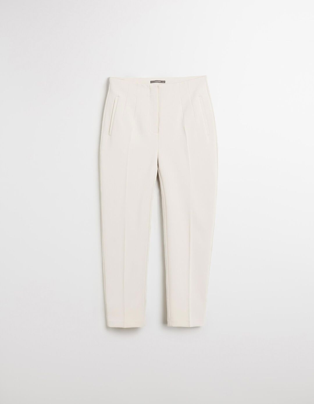 Cal&ccedil;as Cintura Subida, Mulher, Bege Claro