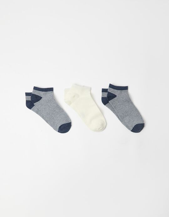Comprar Online Pack 3 Pares de Meias Tornozelo, Homem, Azul Escuro