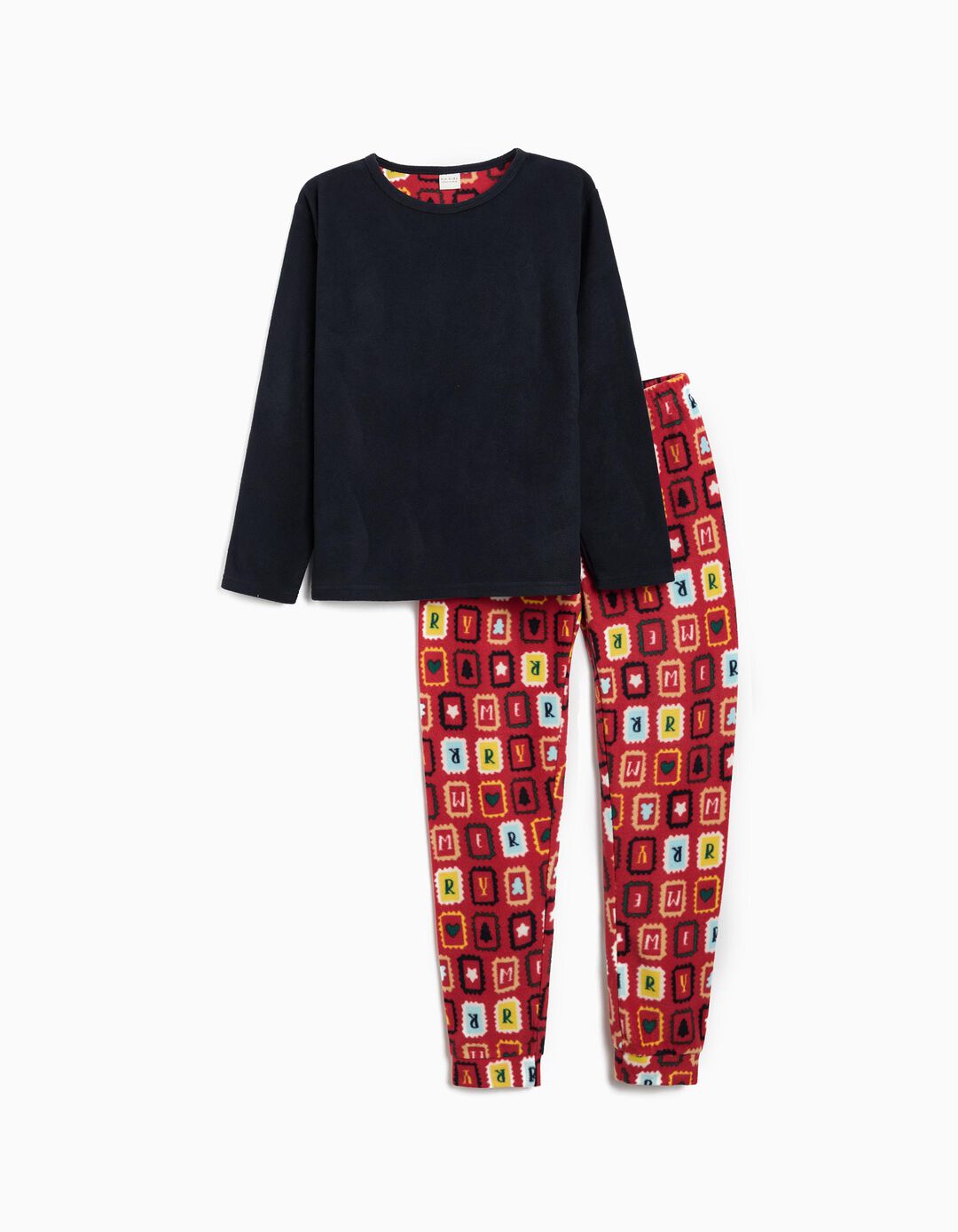Pijama Polar de Natal, Menino, Azul Escuro 