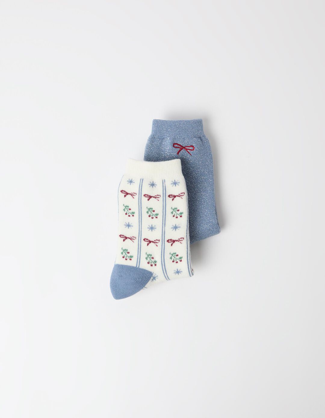 Pack 2 Pares De Meias Natal, Menina, Azul Claro