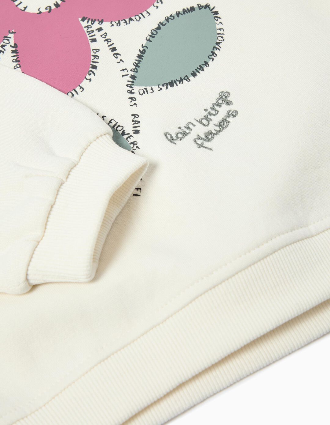 Sweatshirt de Felpa, Menina, Branco