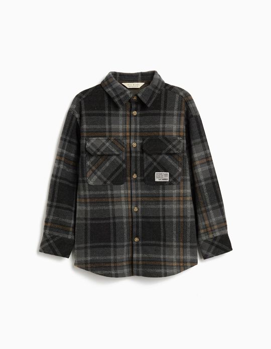 Comprar Online Sobrecamisa Xadrez, Menino, Cinzento Escuro 