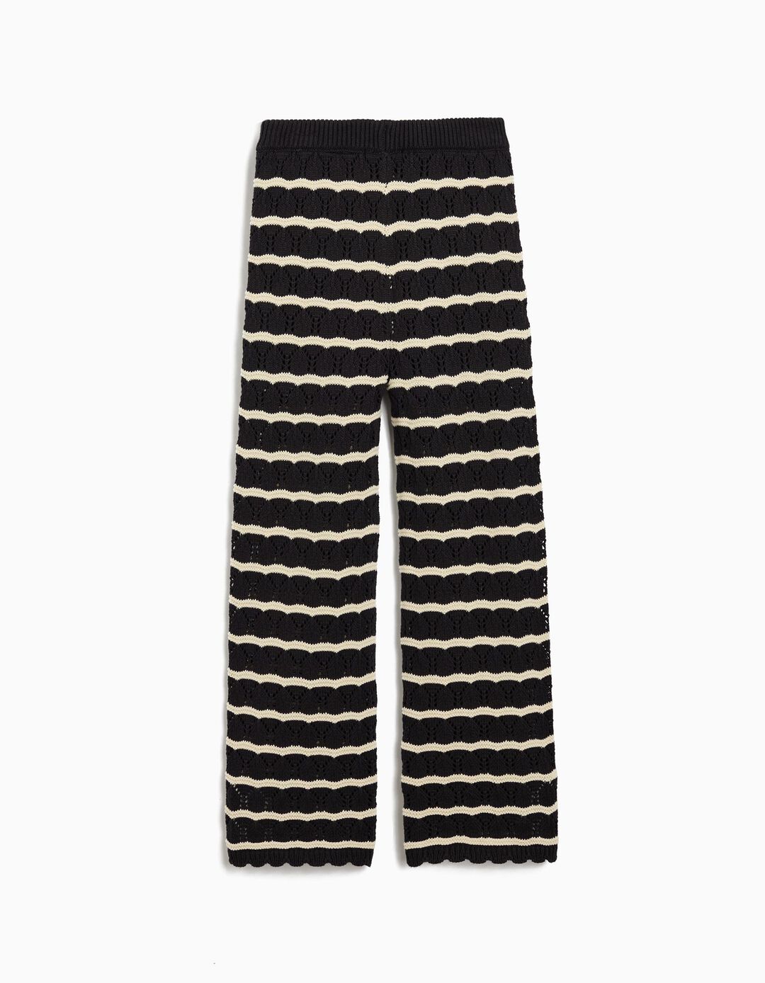 Calças Riscas em Crochet, Menina, Preto