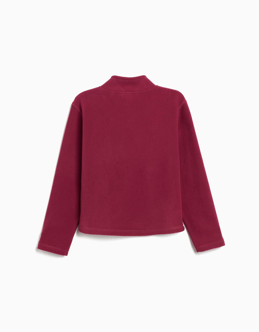 Camisola Polar com Fecho, Menina, Vermelho Escuro 