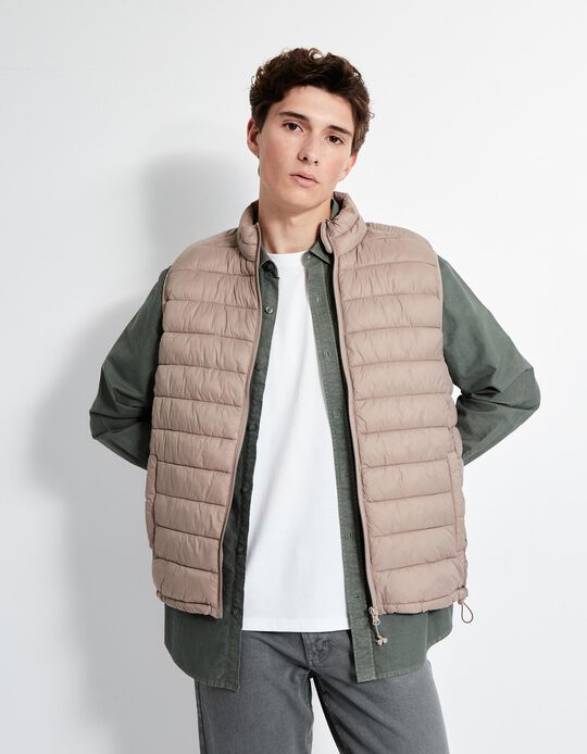 Comprar Online Colete Acolchoado, Homem, Bege