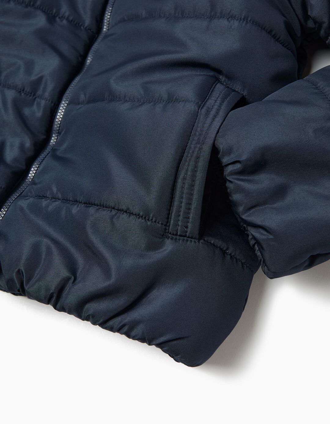 Casaco Acolchoado com Capuz, Menino, Azul Escuro