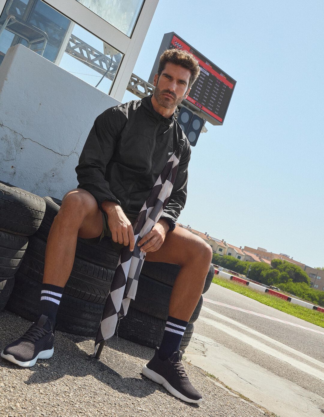 Corta-Vento de Desporto, Homem, Preto