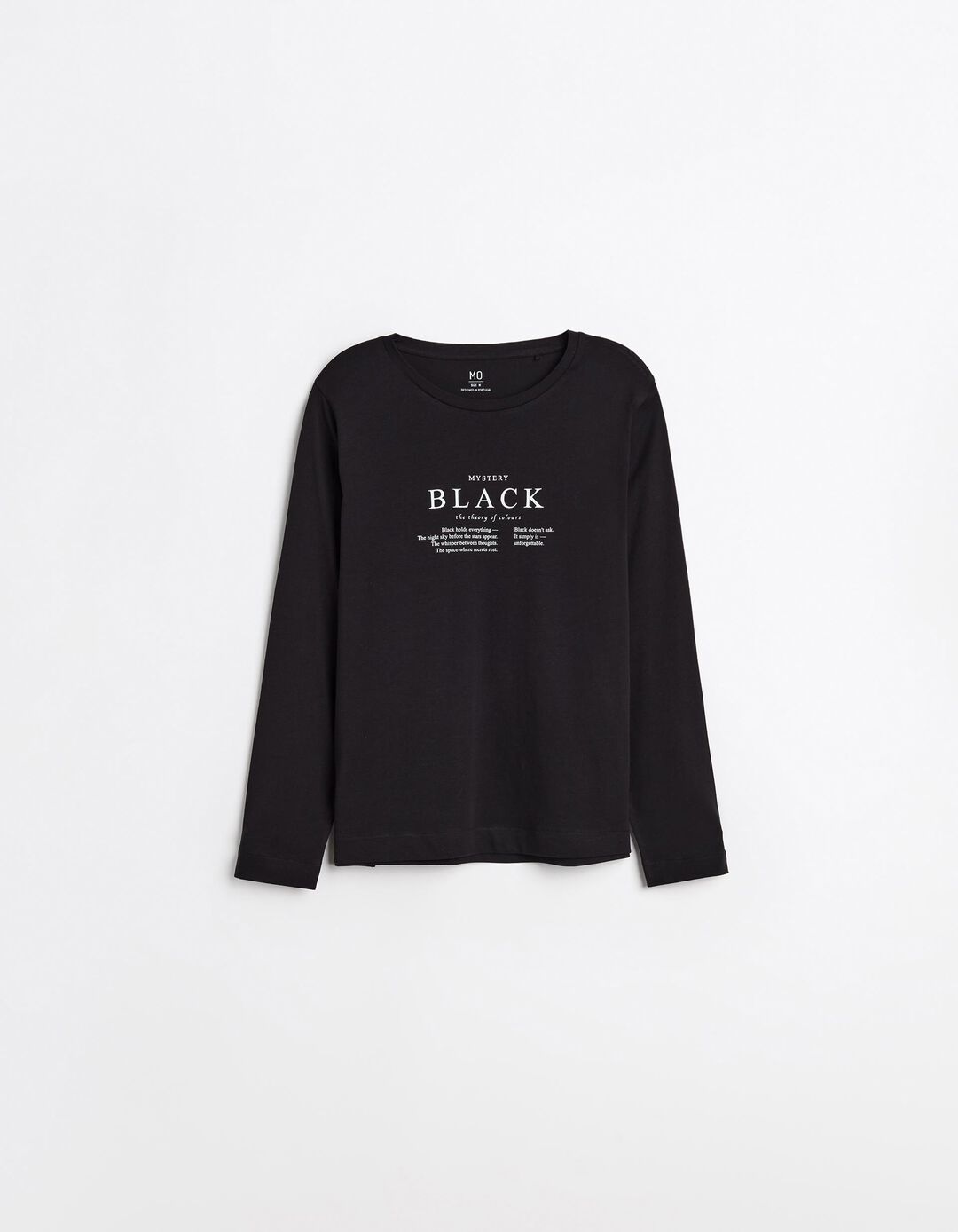 T-shirt Manga Comprida, Mulher, Preto