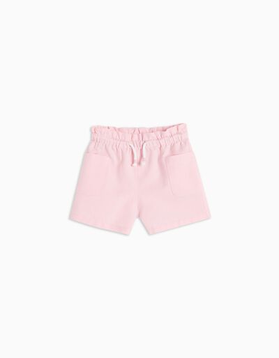 Linen Blend Shorts, Girls, Light Pink