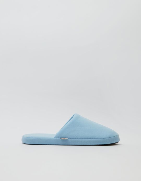 Basic Bedroom Slippers, Men, Light Blue