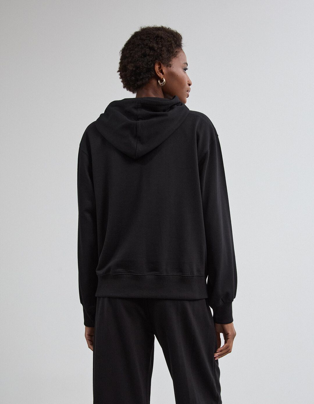 Sweatshirt Com Capuz, Mulher, Preto