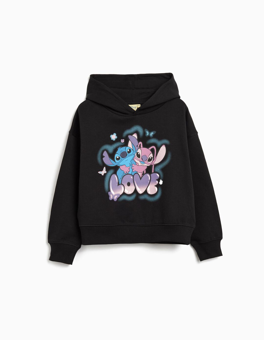 Sweatshirt de Felpa Capuz 'Stitch' ©Disney, Menina, Preto
