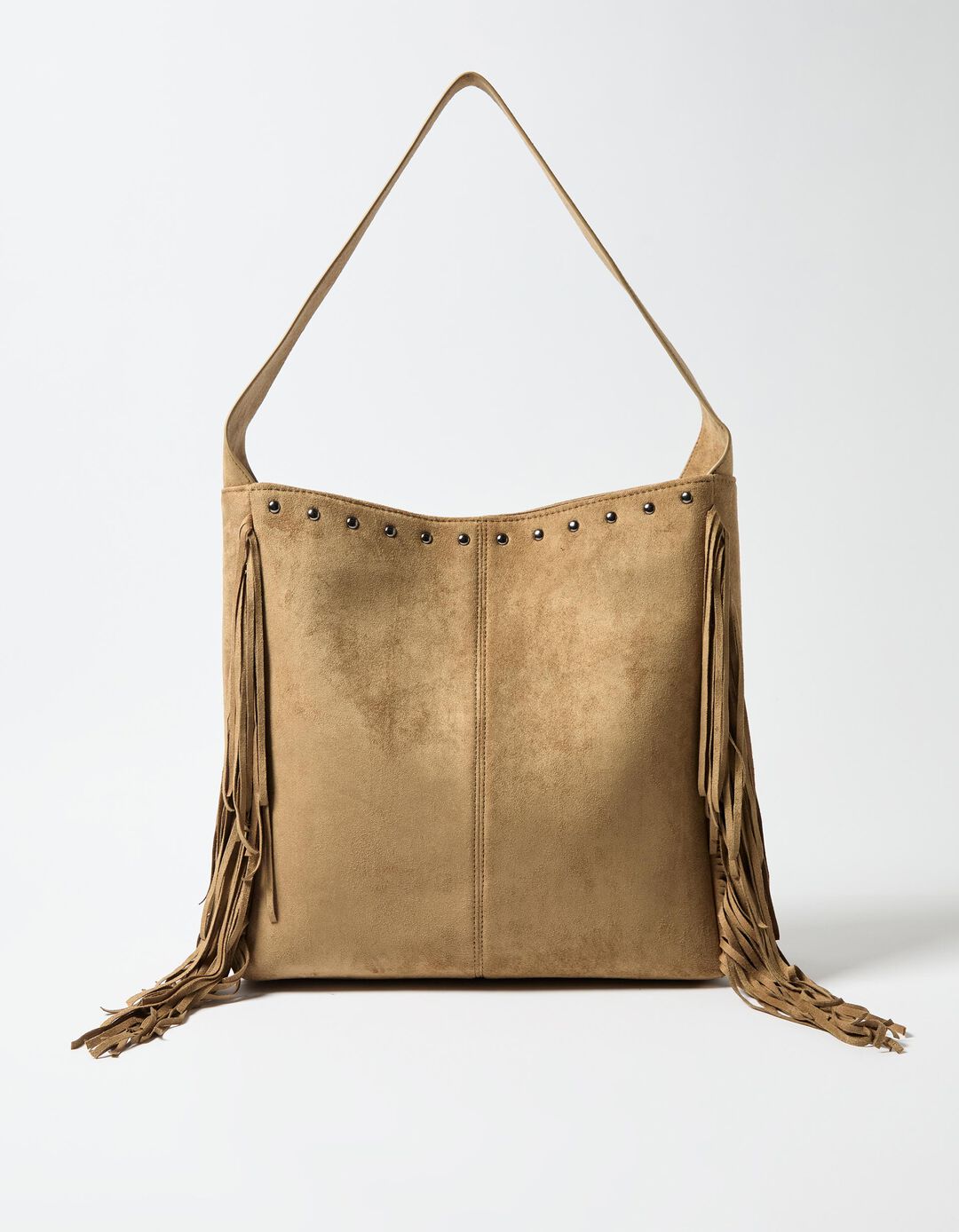 Mala Shopper com Franjas, Mulher, Castanho