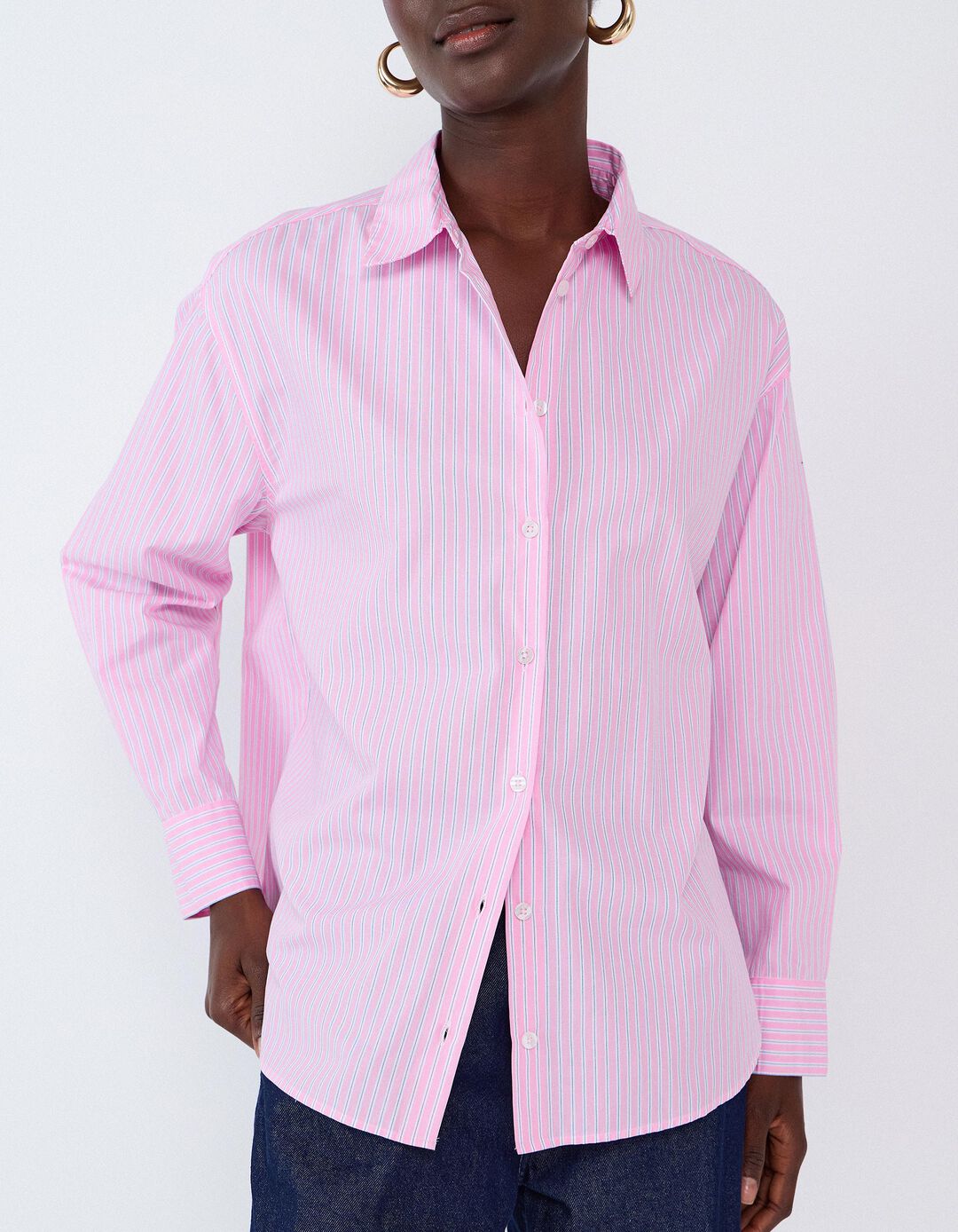 Camisa De Popelina, Mulher, Rosa