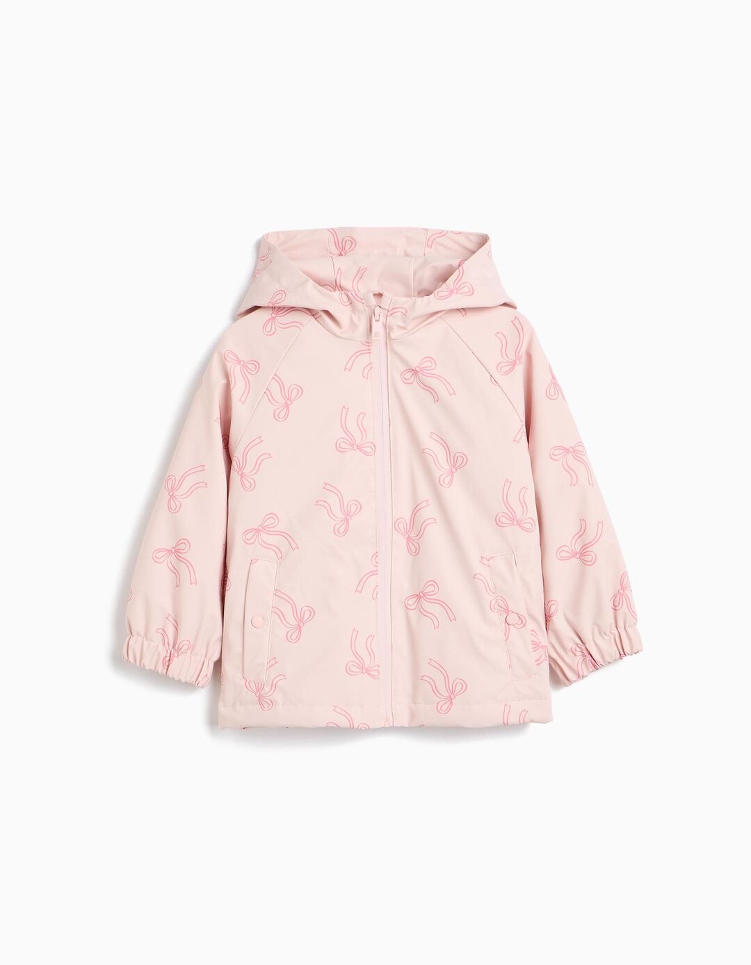 Parka Imperme&aacute;vel Com Capuz, Menina, Rosa Claro