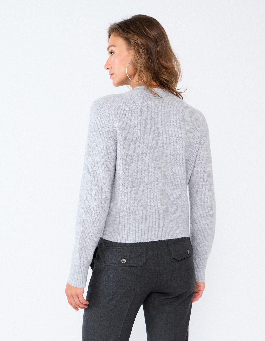 Camisola De Malha, Mulher, Cinzento Claro