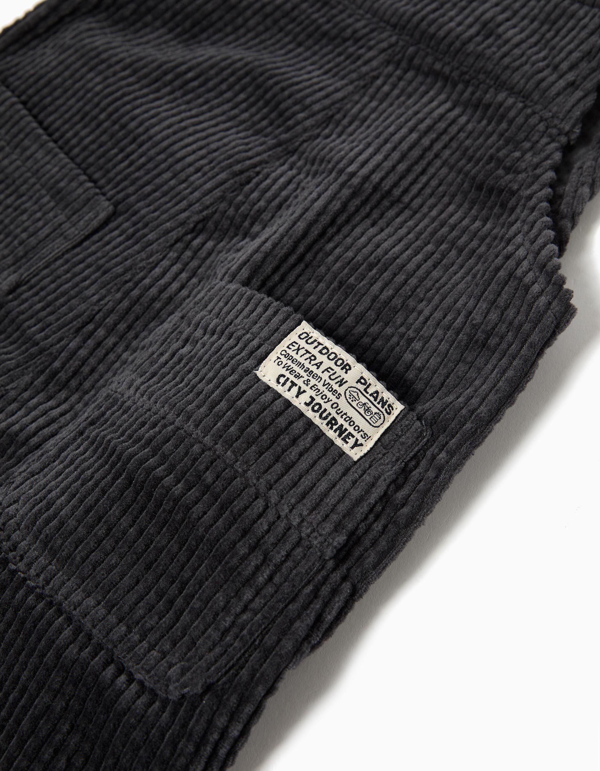 Comprar Online Jardineira de Bombazine, Menino, Cinzento Escuro 