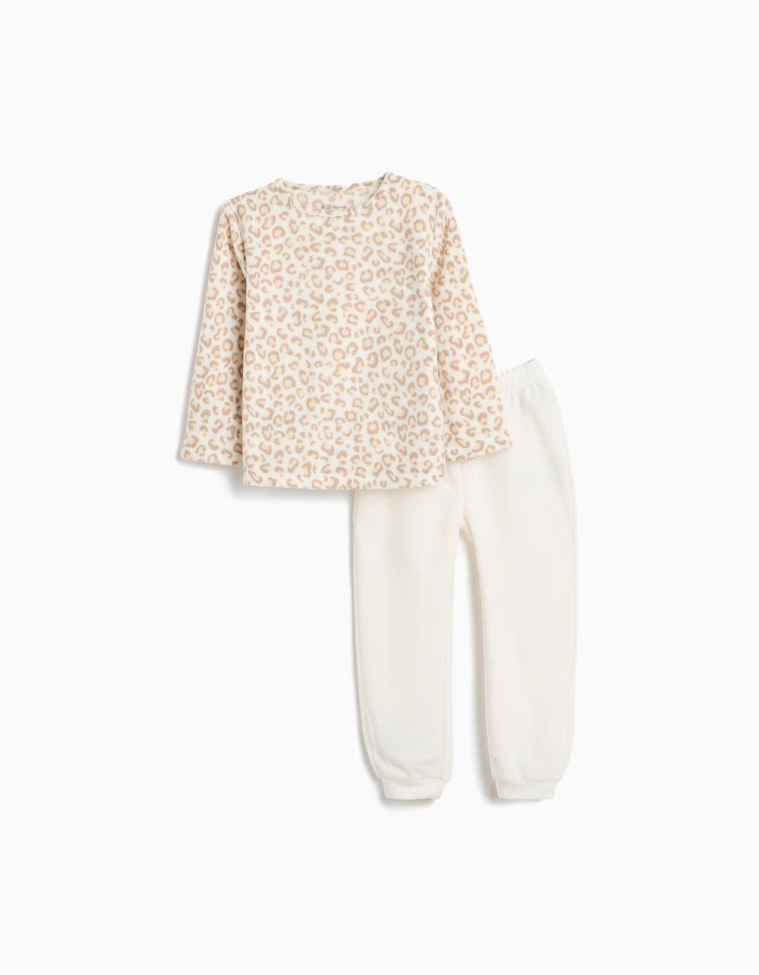Pijama Polar Animal Print, Menina, Bege Claro