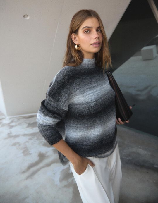 Comprar Online Camisola de Malha, Mulher, Cinzento 