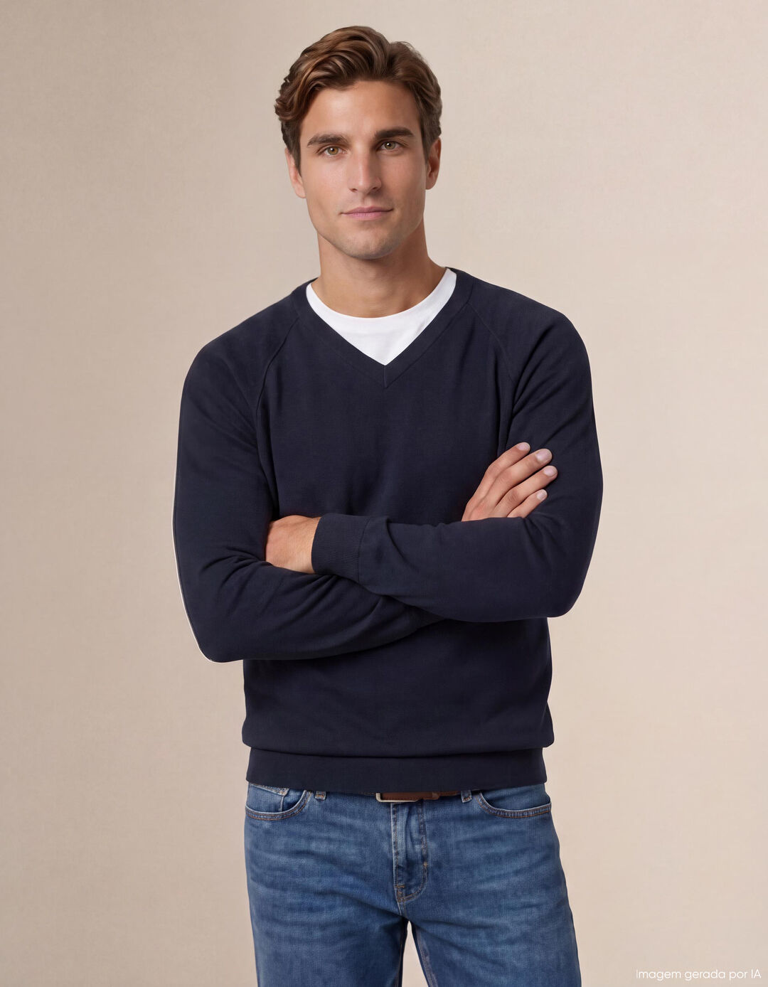 Camisola de Malha, Homem, Azul Escuro