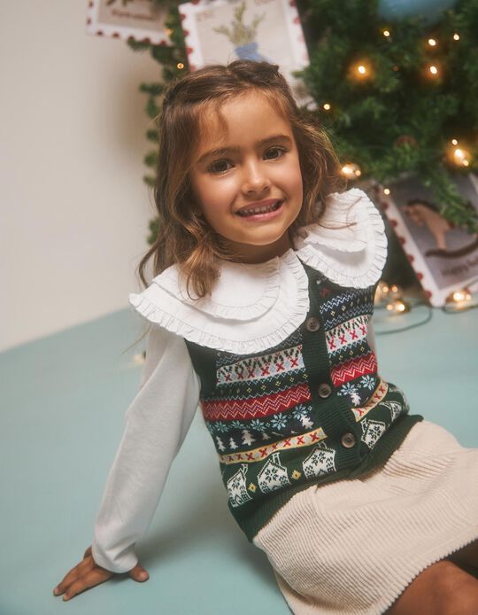 Comprar Online Colete de Malha, Menina, Verde Escuro