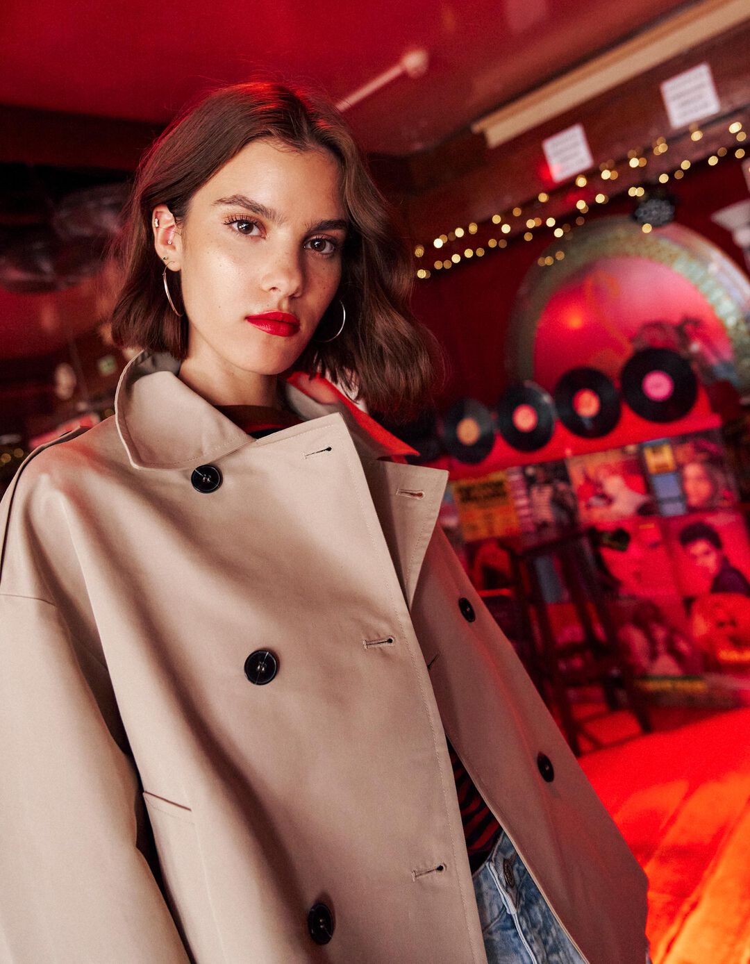 Trench Curto, Mulher, Bege