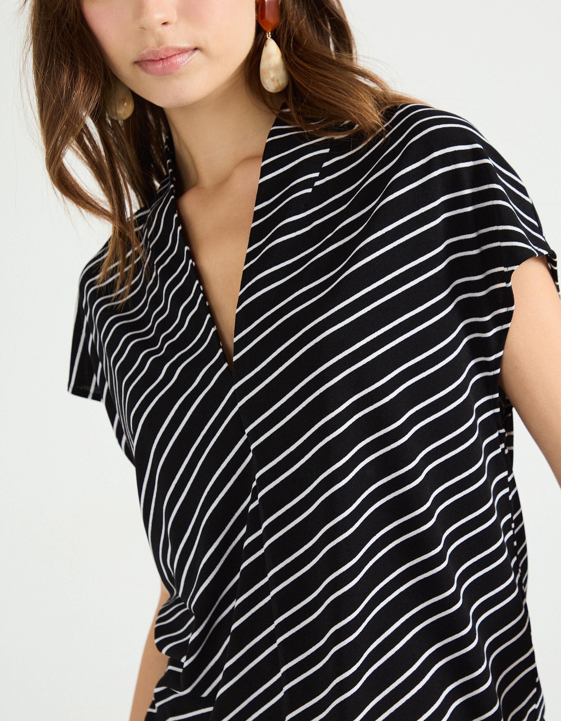 Comprar Online Blusa com Riscas, Mulher, Preto