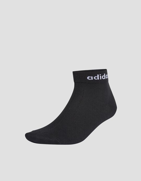 3 Pairs of 'Adidas' Ankle Socks Pack, Men, Black
