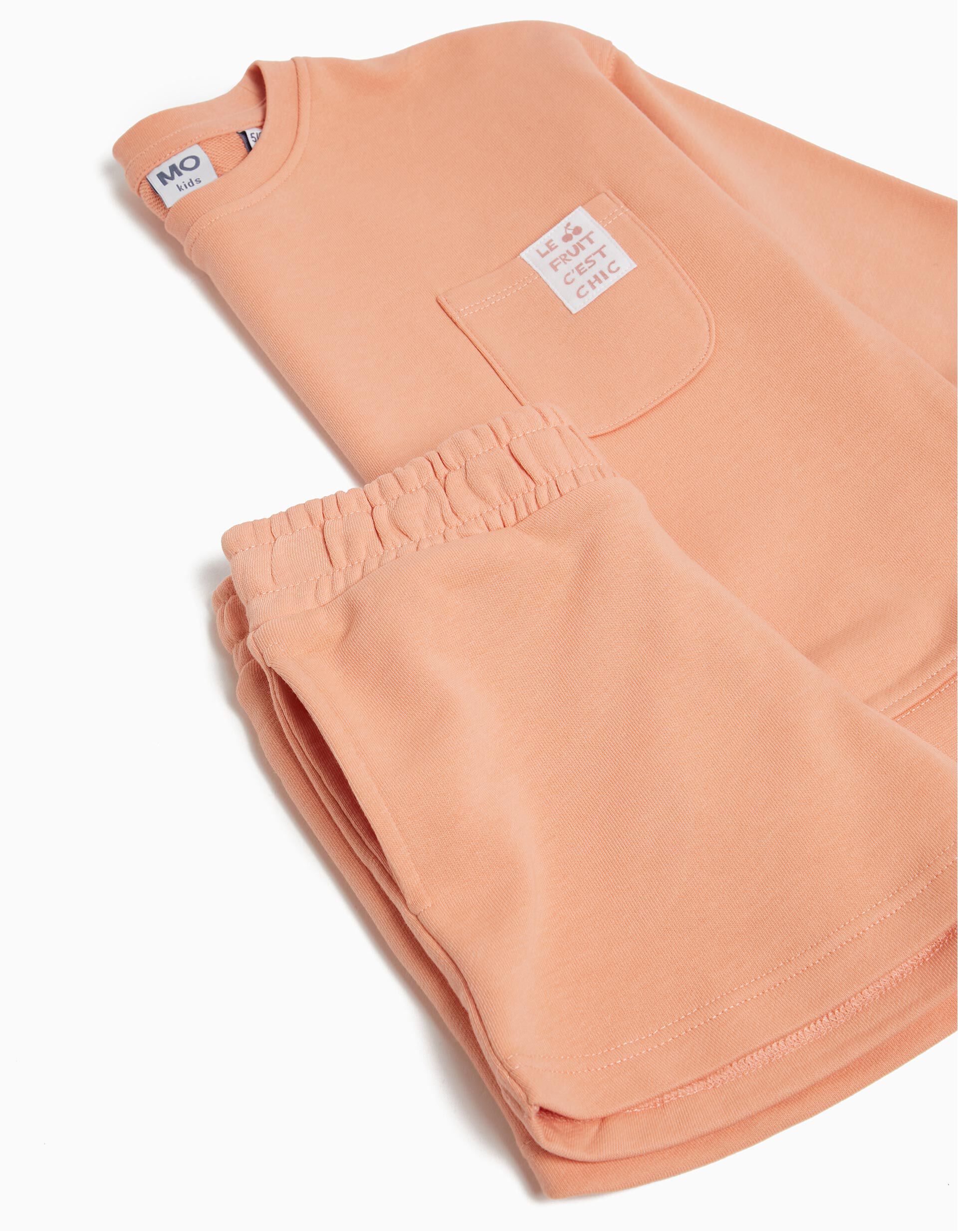 Comprar Online Shorts + Felpa Sweatshirt Set, Girls, Light Orange