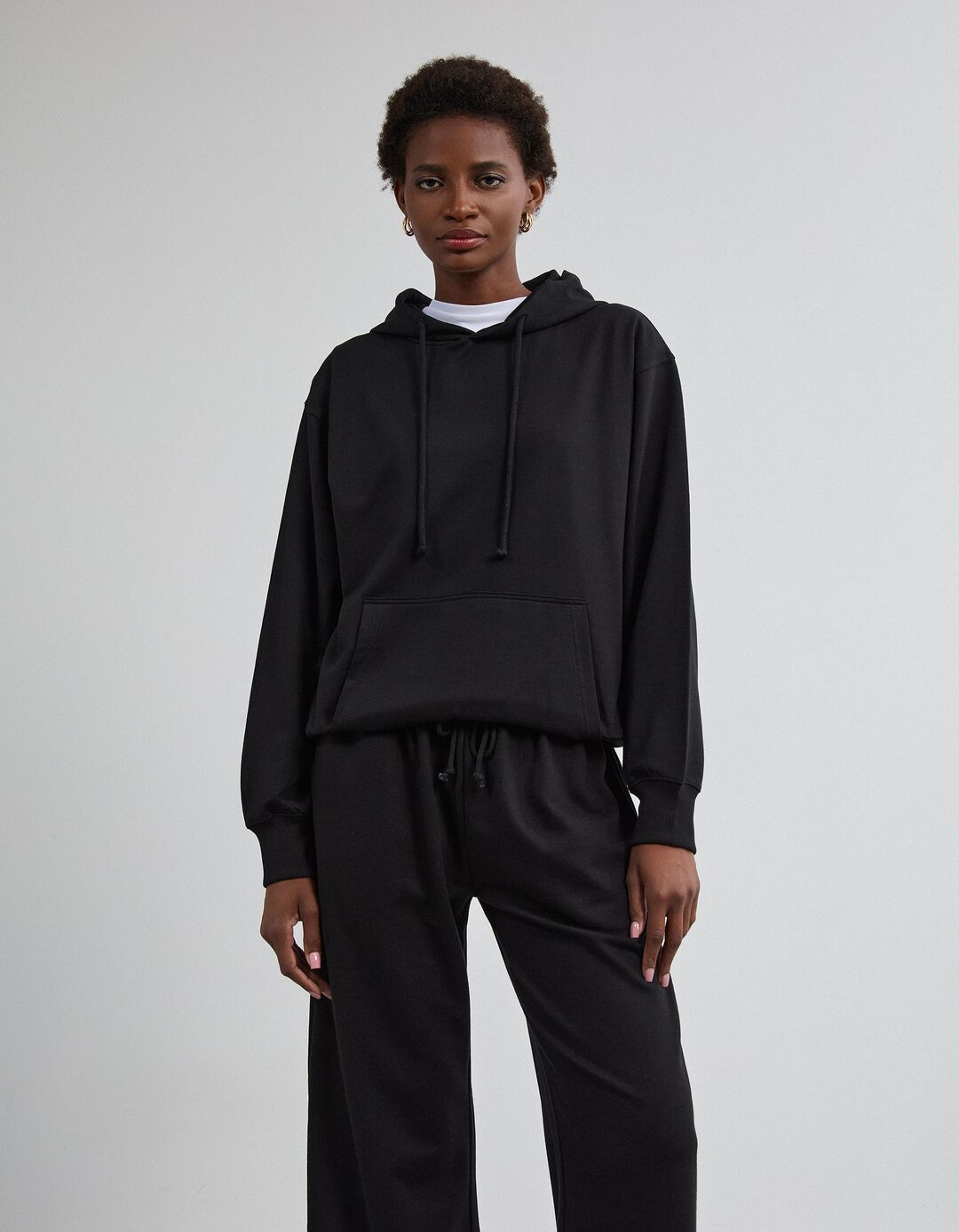 Sweatshirt Com Capuz, Mulher, Preto