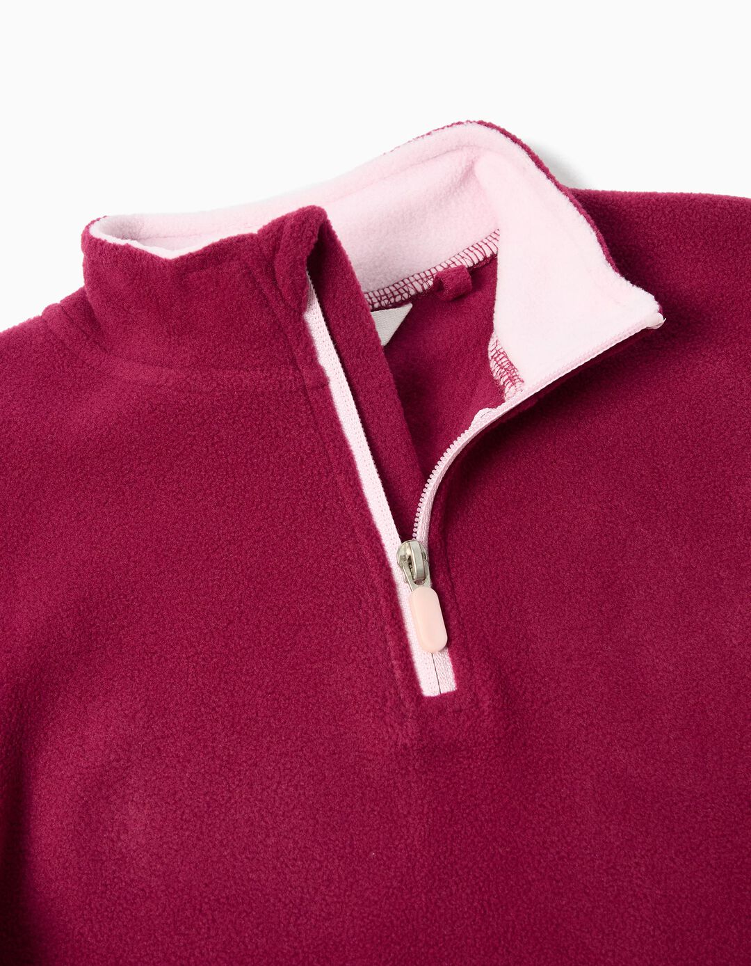 Camisola Polar com Fecho, Menina, Vermelho Escuro 
