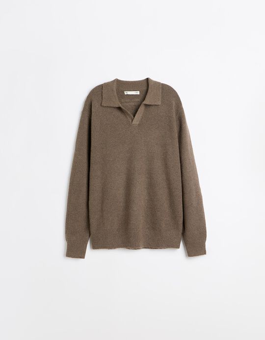 Comprar Online Camisola De Malha, Homem, Castanho