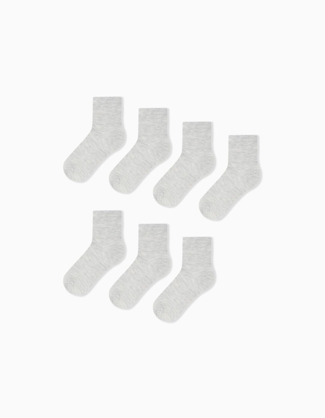 7 Pairs of Socks Pack, Boys, Light Grey