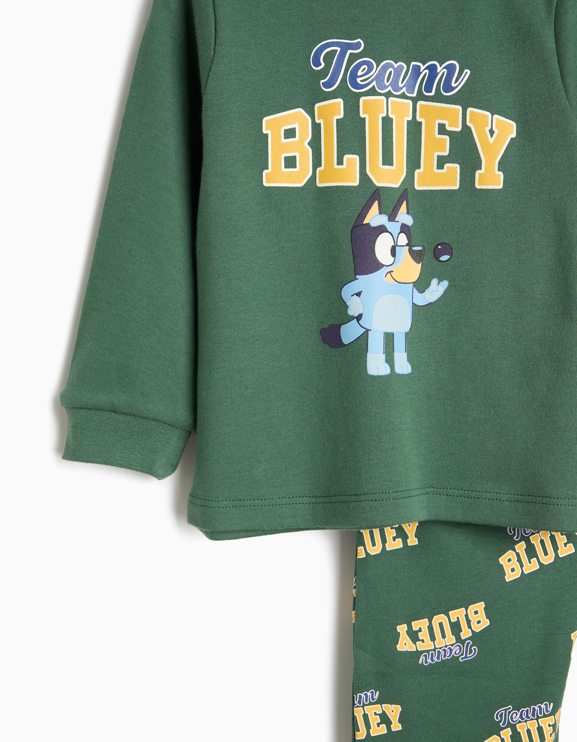 Comprar Online Pijama Interlock 'Bluey', Menino, Verde Escuro