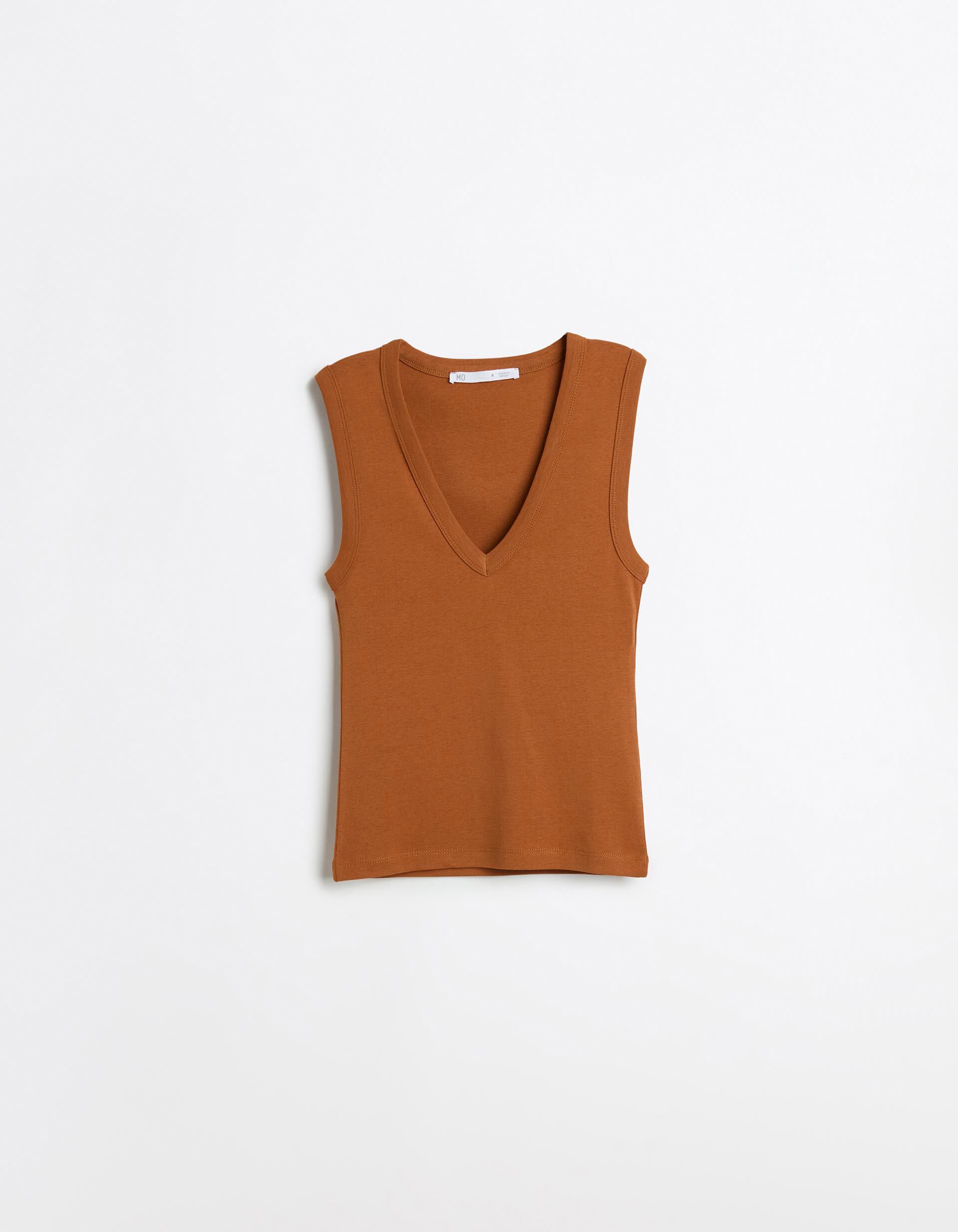 Comprar Online Top Canelado, Mulher, Castanho Claro