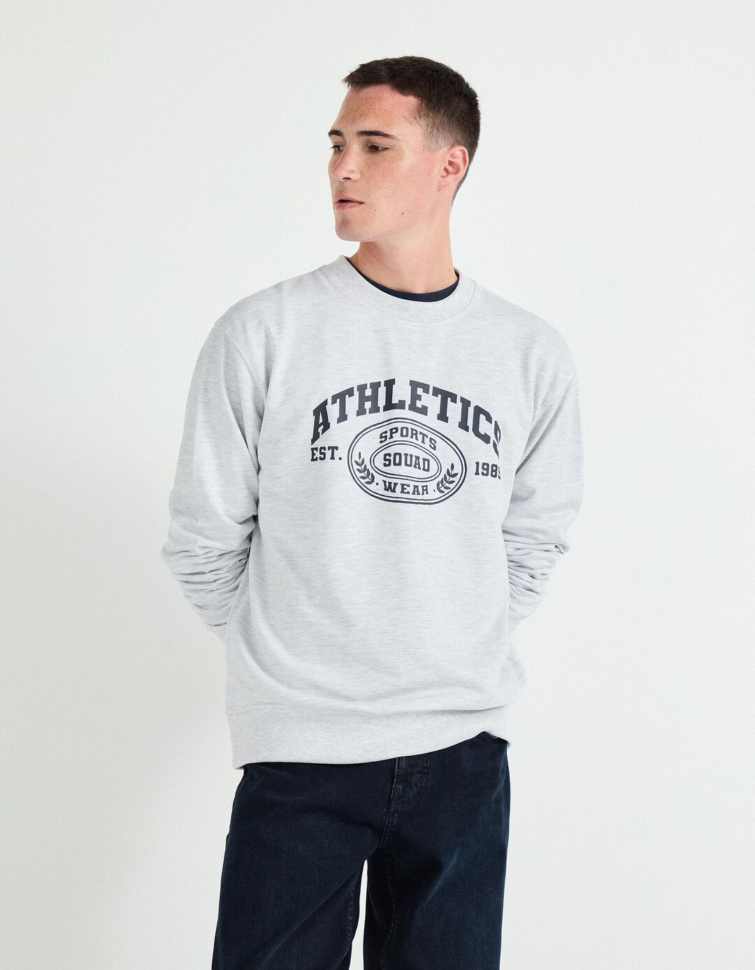 Sweatshirt de Felpa, Homem, Cinzento Claro