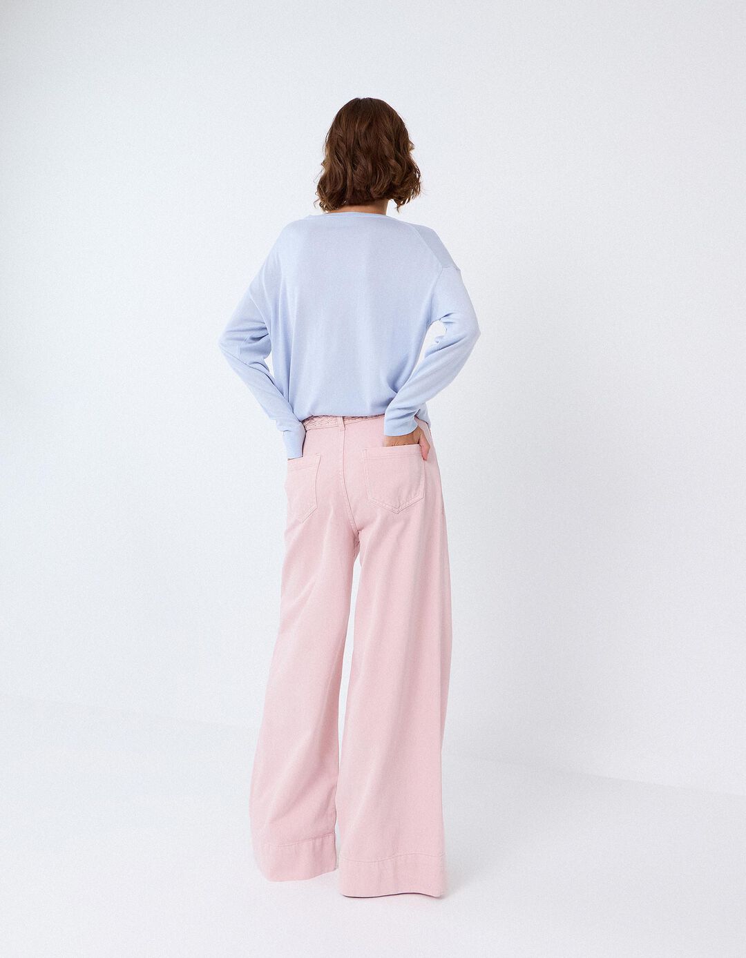 Cal&ccedil;as De Ganga Wide Leg, Mulher, Rosa Claro