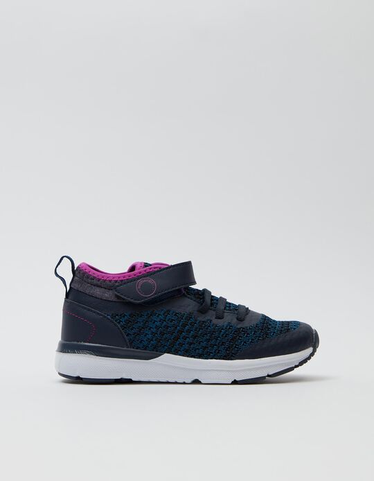 Dual Material Trainers, Girls, Blue
