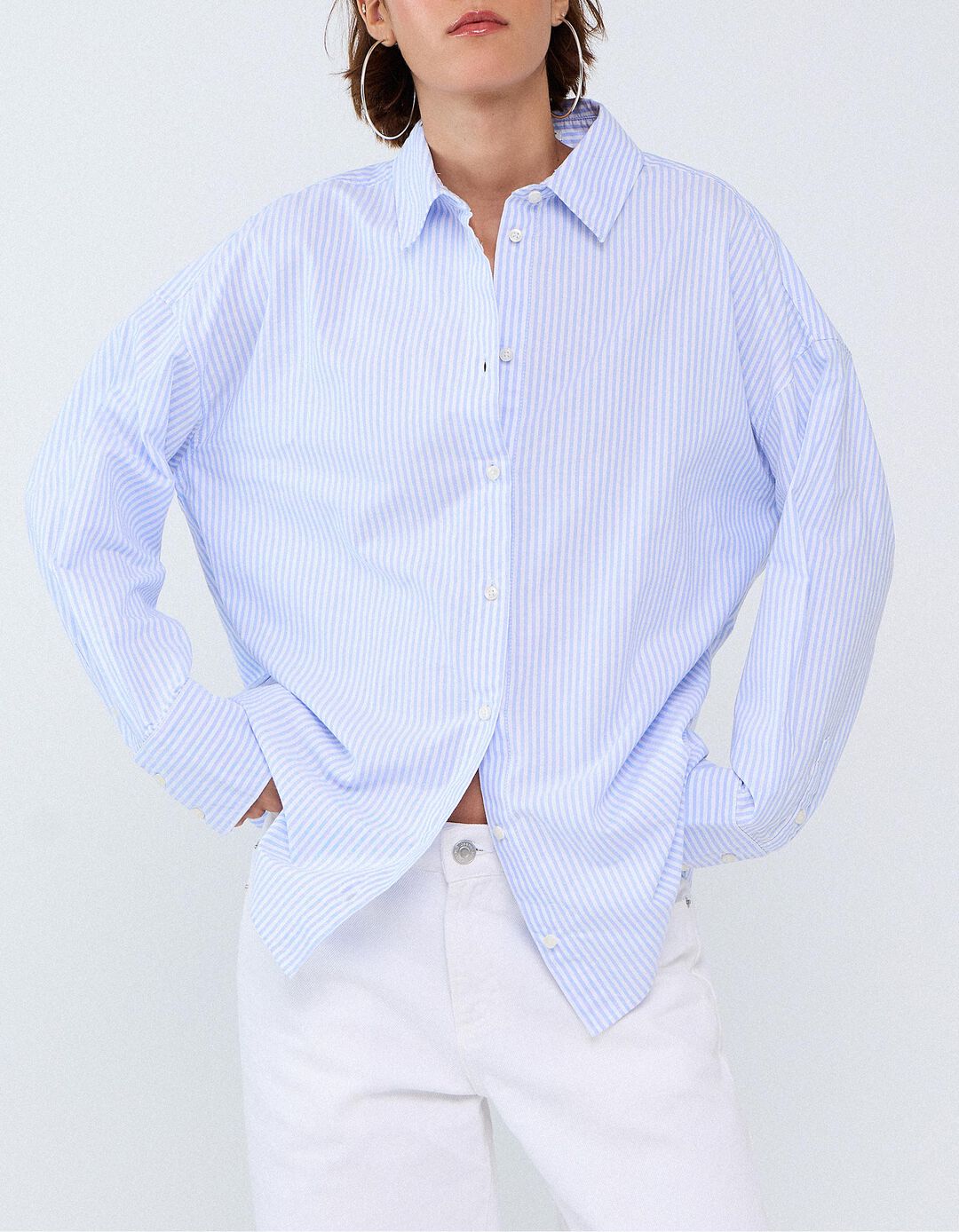 Camisa Oxford, Mulher, Azul Claro