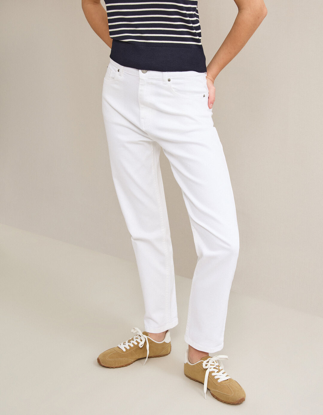 Cal&ccedil;as de Ganga 'Mom Fit', Mulher, Branco