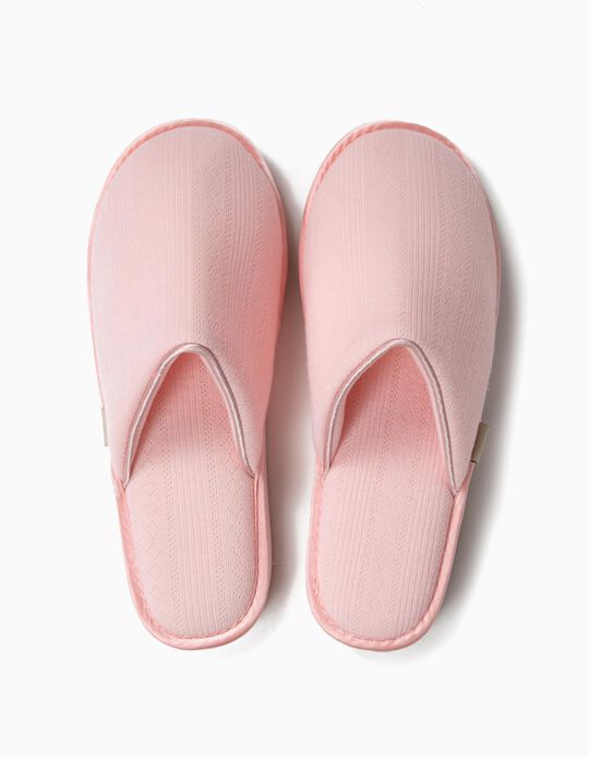 Chinelos de quarto com tira acetinada