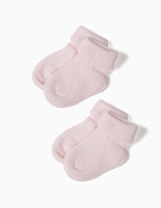 Pack 2 Pares de Meias com Dobra Rosa